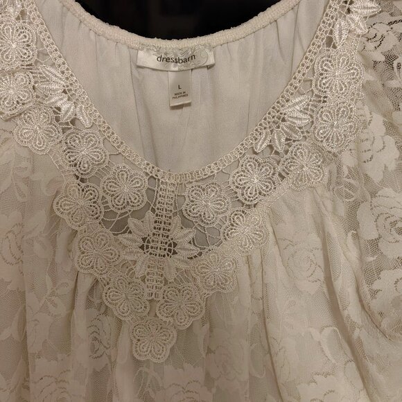 Dress Barn Womens Lace Top Large - Picture 2 of 2